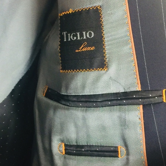 Tiglio Pin Stripe Suit Jacket 40R - Picture 3 of 8